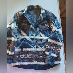 Aztec Print Wool Shacket Women's Small
